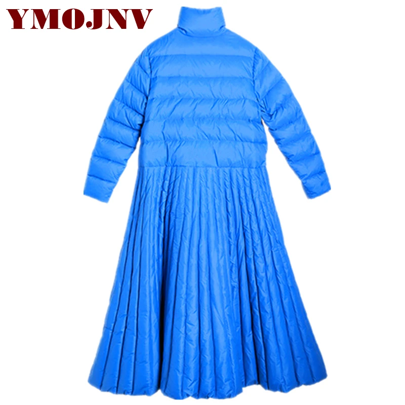 YMOJNV, специально дизайнерские женские зимние куртки, юбка, Стиль X-Long, утиное перо, пальто для женщин размера плюс, пуховик, парка, chaqueta mujer