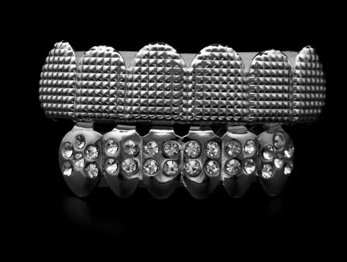 Настоящее розовое золото цвет Iced Out хип-хоп ЗУБЫ для рта грили шапки верхней и нижней грили набор зубов вампира ювелирные изделия для рождественской вечеринки - Окраска металла: 6