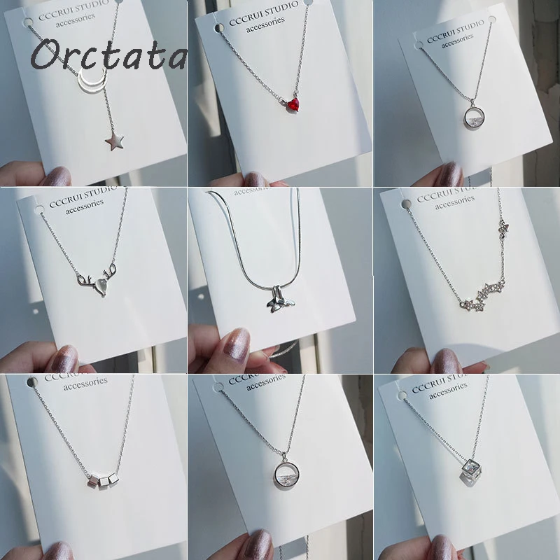 Ожерелье женское в форме сердца винтажная Цепочка с кристаллами Луны и звезд