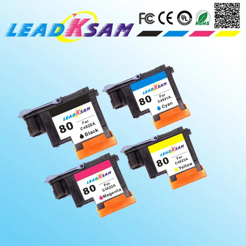 4x совместимый для hp80 Designjet 1000 1050c 1055 чернильный картридж печатающая головка 80