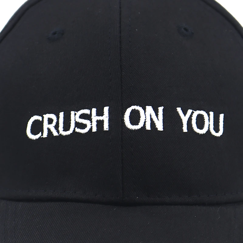 Бейсболка CRUSH ON YOU хлопковая Регулируемая вышивка snapback кепка для пары черные хип