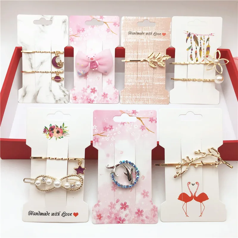 200 шт. заколка для волос с изображением мрамора фламинго цветов ювелирная витрина