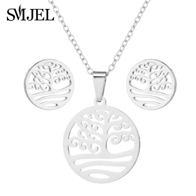 Smjel Новый из нержавеющей стали подвески с деревом жизни ожерелье свадебное