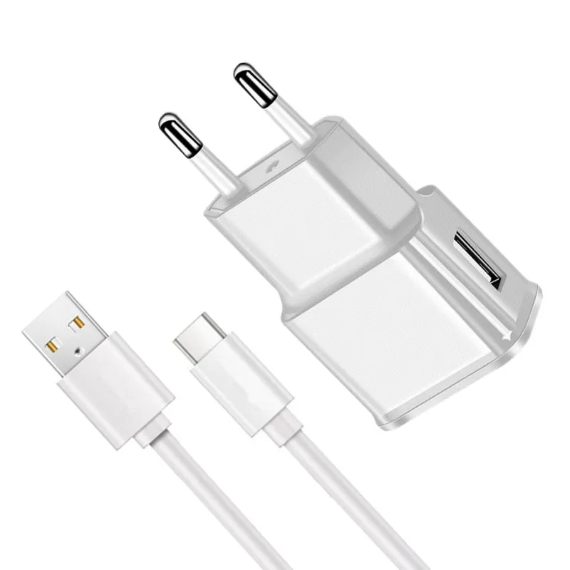 Зарядный кабель USB type c с вилкой европейского стандарта настенный адаптер
