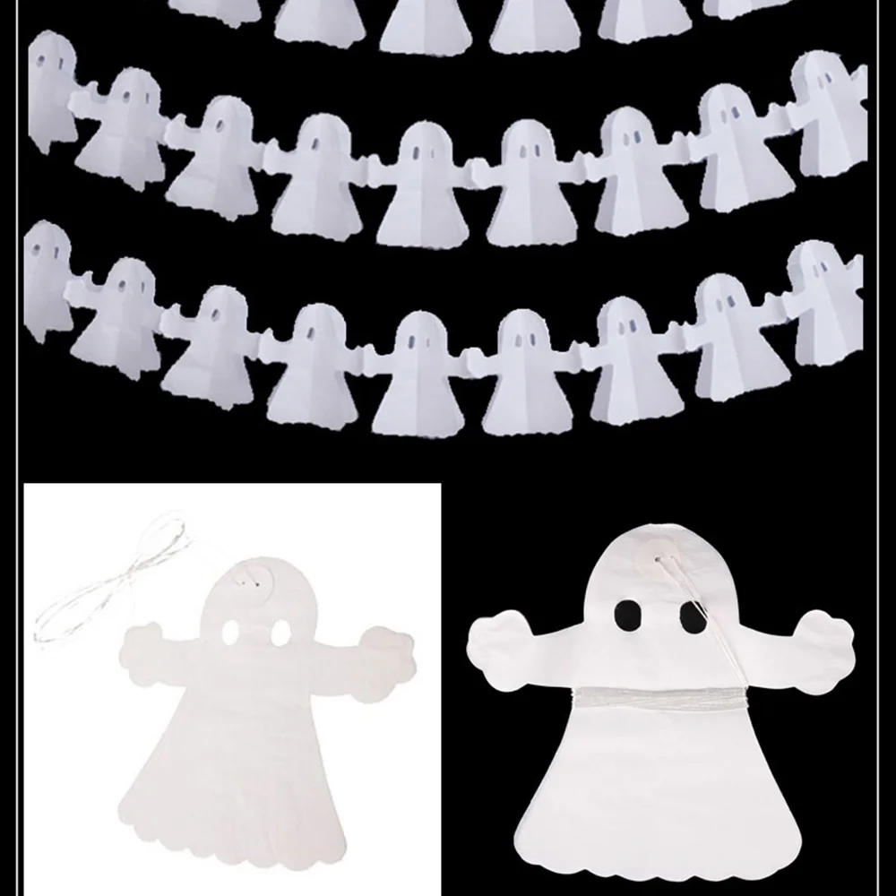 Хэллоуин бумага 3 м цепочка с тыквой гирлянда украшения тыква летучая мышь