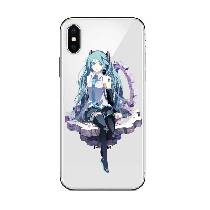 Anime Girl Hatsune Miku cell Phone Cover coque for iPhone Xr 8 7 6 5 5s SE 6S Plus XR XS MAX Soft silicone |