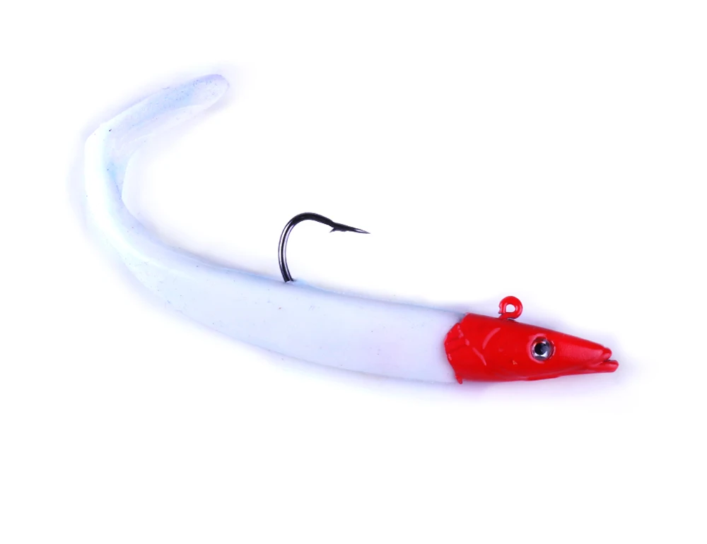 HENGJIA 5Pcs 11cm 21g Fishing Lures Sinking Pencil Shaped Jig Fish Head Soft Lure Artificial Bait With Hooks 5 color | Спорт и