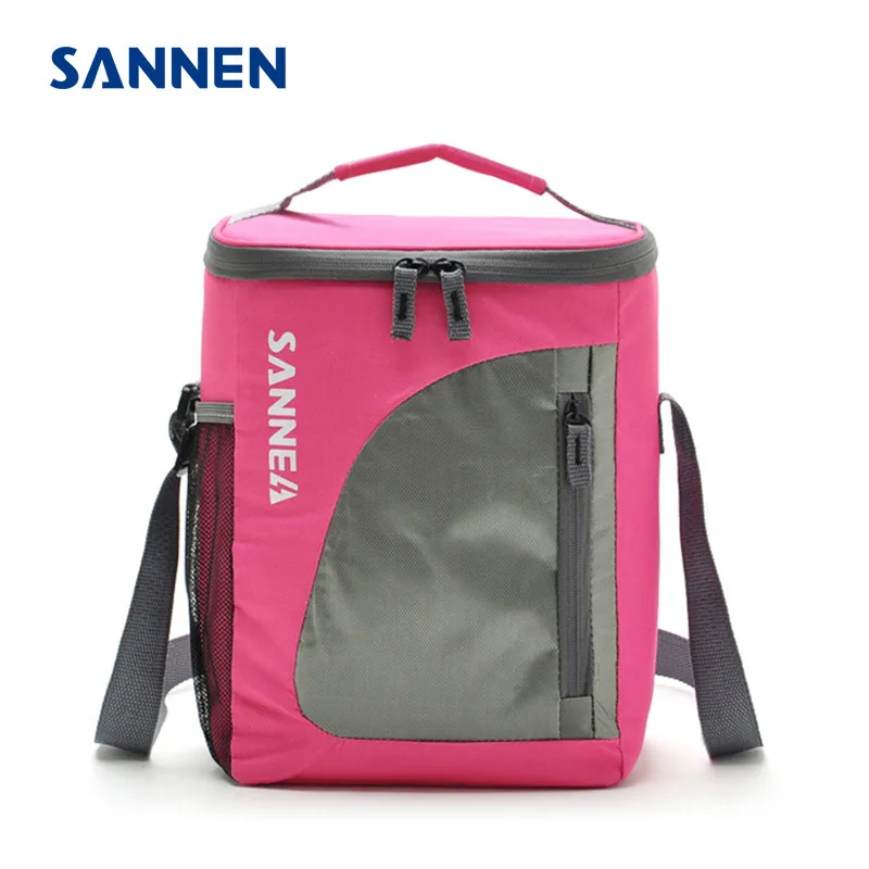pink SANNEN 8.8L термоохладитель изолированный Водонепроницаемый Ланч-бокс для хранения сумка для пикника Переносные сумки-холодильник серый для сэндвич-закусок - Цвет: pink