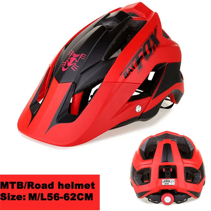 BATFOX bike helmet bat fox mtb cycling helmet integrally-molded women bicycle helmet man road bike mtb casco ciclismo bicicleta - Цвет: F-659-black-red