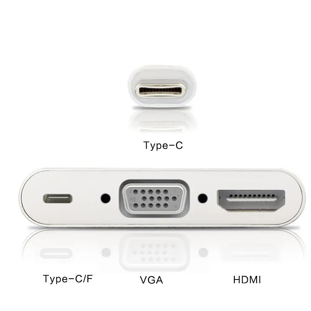 Тип C VGA 4 К адаптер USB 3 1 хаб USB-C 0 + женский зарядное устройство Алюминий ABS Материал