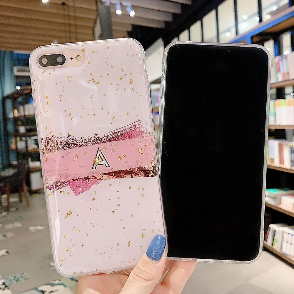 Роскошный блестящий Мраморный чехол с золотой фольгой для IPhone X XS Max XR мягкий из