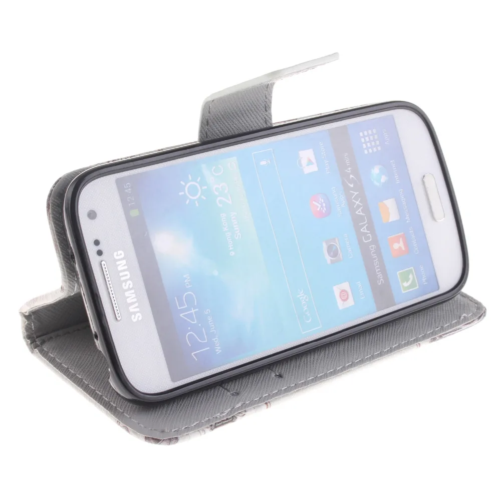 Мода Окрашенные PU Кожаный Для Samsung Galaxy S4 mini Случае i9190 защитный кожух Крышка