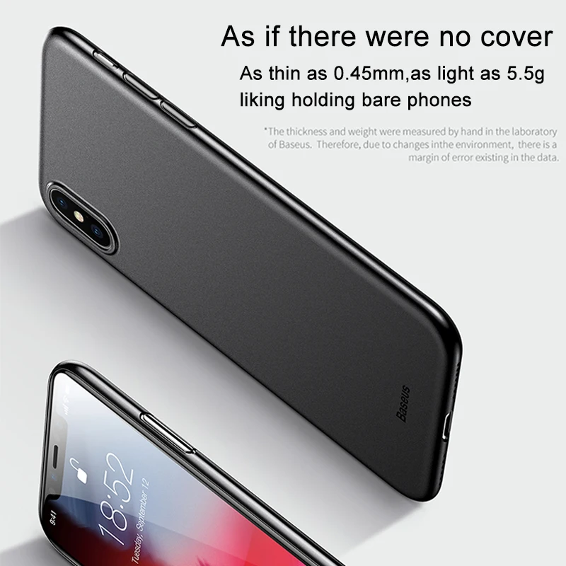 Baseus чехол для телефона для iPhone X, Xr, Xs, Max, супертонкий Ультратонкий матовый чехол из полипропилена для iPhone X, S, Xr, Xsmax, Fundas Capinhas