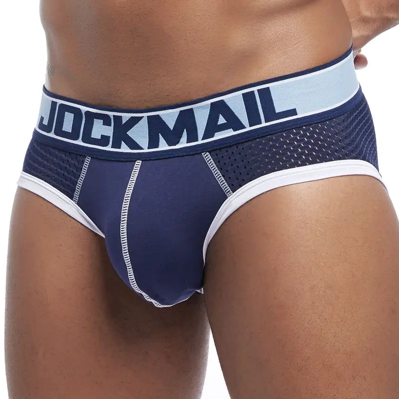 Брендовая сексуальная сетка JOCKMAIL! Мужские трусы брифы в стиле ретро черные