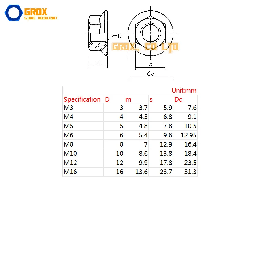 300 штук M3 Метрическая резьба шестигранная Φ DIN 6923|serrated flange nut|flange nutflanged nut |