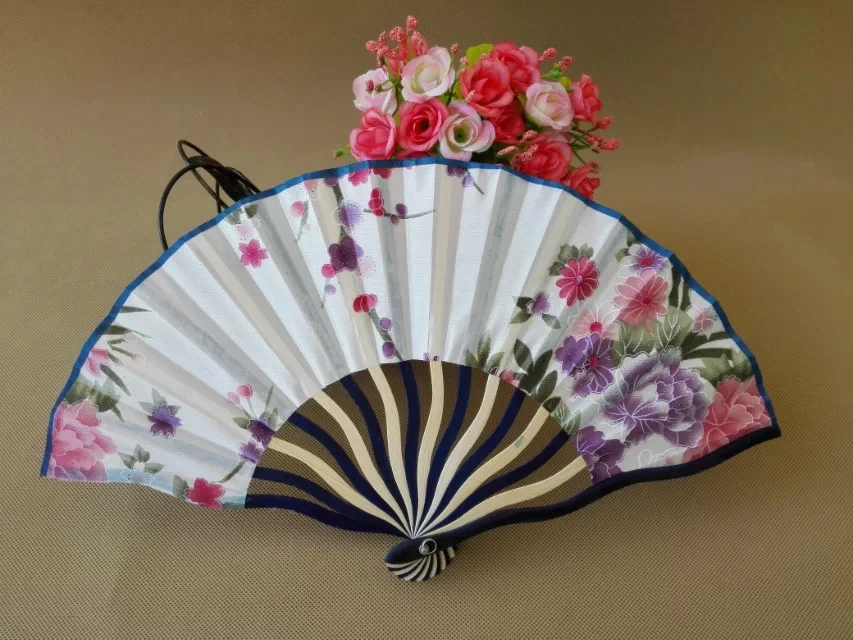 Free Shipping 100pcs/lot flower design silk fabric fan Chinese style bamboo hand as souvenirs and wedding gift favor | Дом и сад