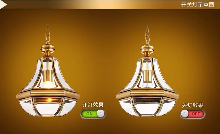 1 шт. Ретро Медное стекло Кухонное освещение Столовая tiffany glass pendant light vintage Коридор