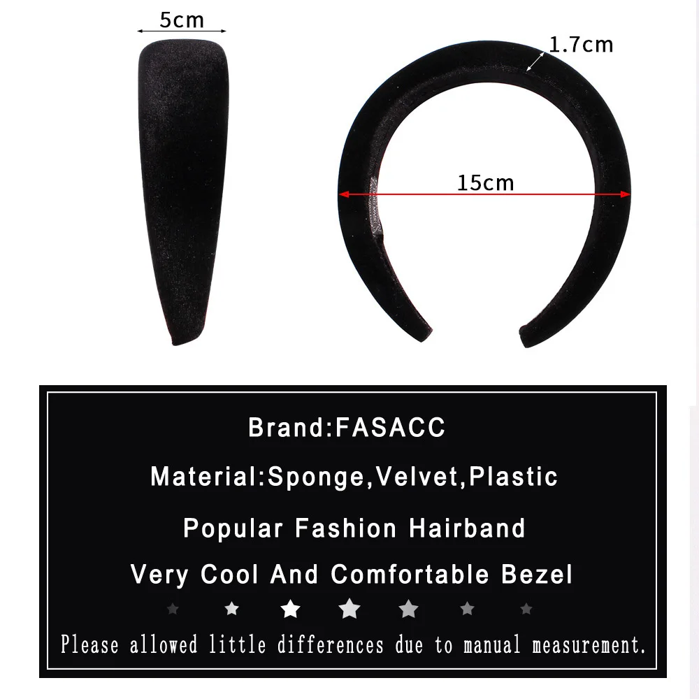 ФАСАК Велюровая обода для волос Стильная широкая ободок для женщин Головная повязка для волос Головная повязка Новинка Корейская девушка Женские аксессуары.
