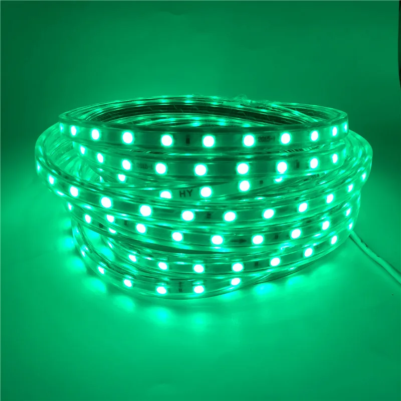 

60LEDs/m 220V 5050 LED Strip IP67 Waterproof Flexible Strip Tape Include EU Plug White/Warm White/Red/Green/Blue