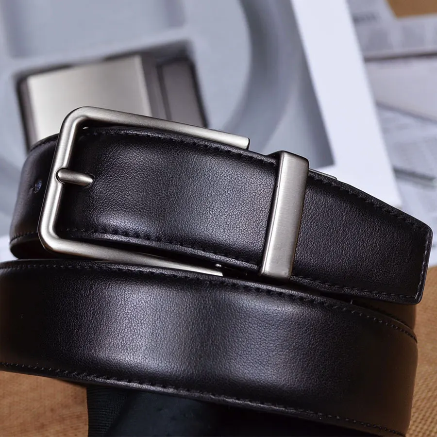 Мужской роскошный пояс известный дизайнер бренд высокого качества ремень из натуральной кожи две пряжки Ремни Набор Ceinture Homme Giftbox