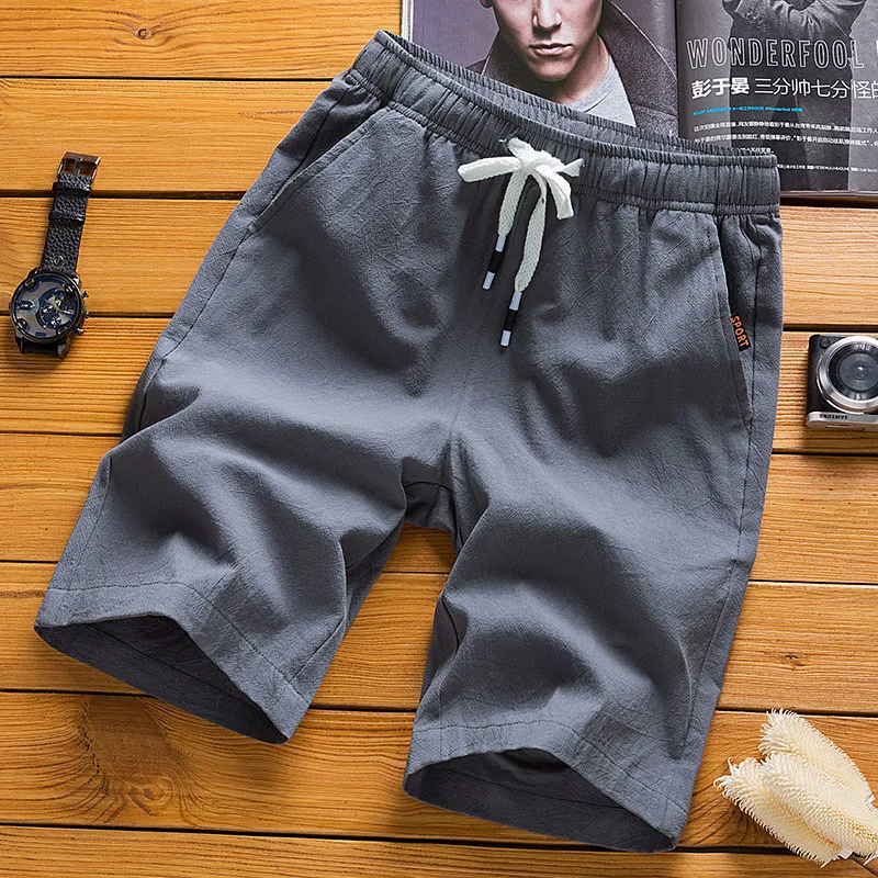 

2019 Summer New Men Cotton Slim Simple Casual Shorts High Quality Fashion Solid Breathable Elastic Waist Quick Dry Short Pants