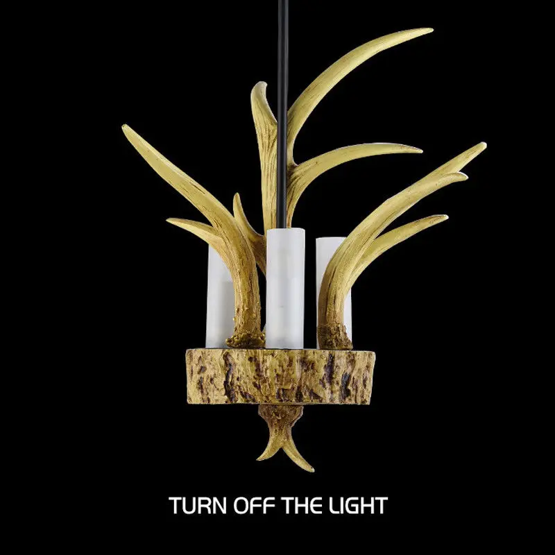 SETTEMBRE Ретро 3 Lights рога люстры спальня бар ресторан промышленности подвесной