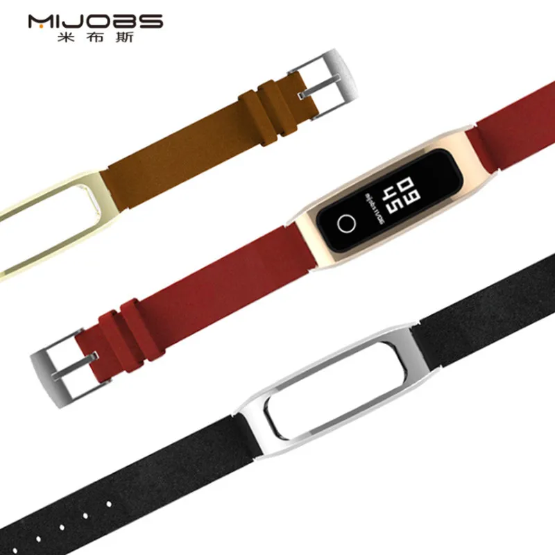 Кожаный ремешок Mijobs для Huawei Honor Band 4 Runnning версия умный Браслет бега|Смарт-браслеты|