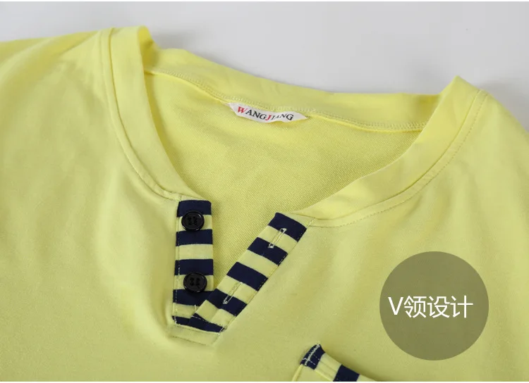

WJ Brand Summer Brand Men Fashion Casual Cotton Pyjamas Men Comfortable V-neck Short-sleeved Home Clothes(Only top)
