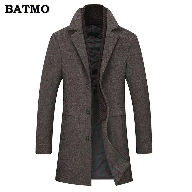 Новое поступление 2019 осенне зимнее высококачественное шерстяное пальто BATMO для
