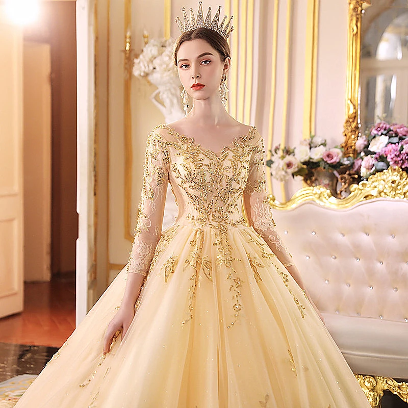 Роскошное Свадебное платье 2020 Новое роскошное блестящее свадебное цвета