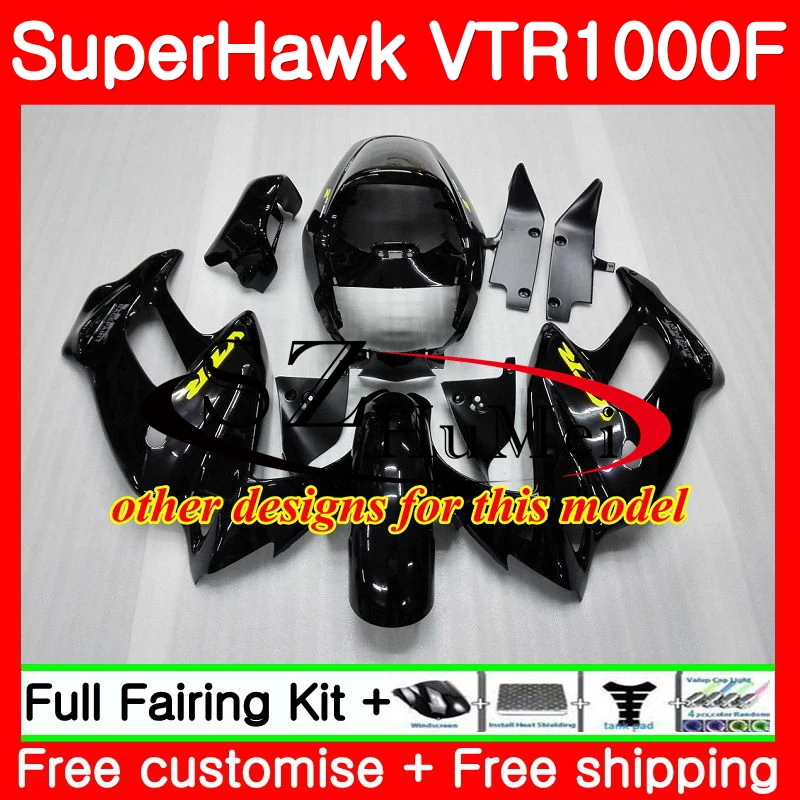 Комплект обтекателей для HONDA SuperHawk серебристо серого цвета VTR1000F 97 02 03 04 05 108SH21 VTR1000 F