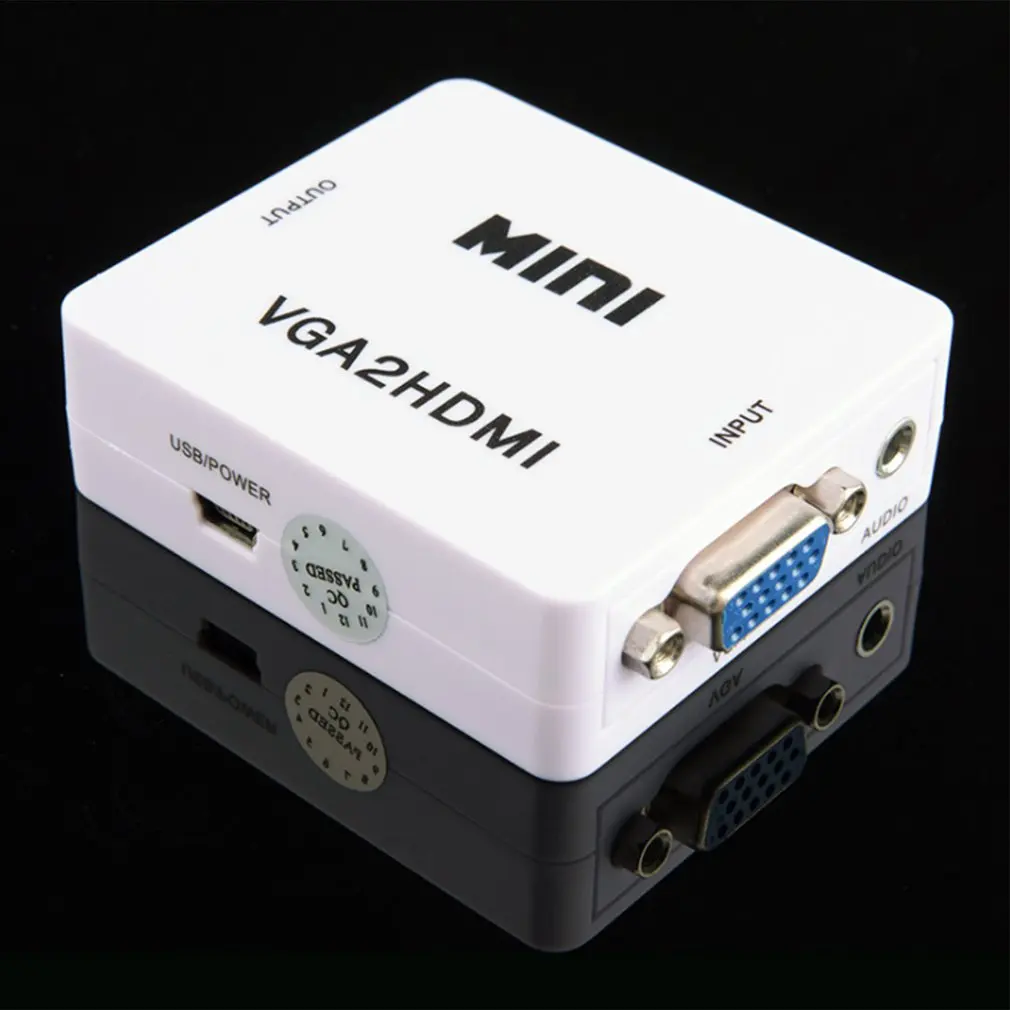 VGA2HDMI женский мини VGA в HDMI Full HD 1080P видео адаптер конвертер коробка с аудио мощность для ПК проектор ноутбук ТВ