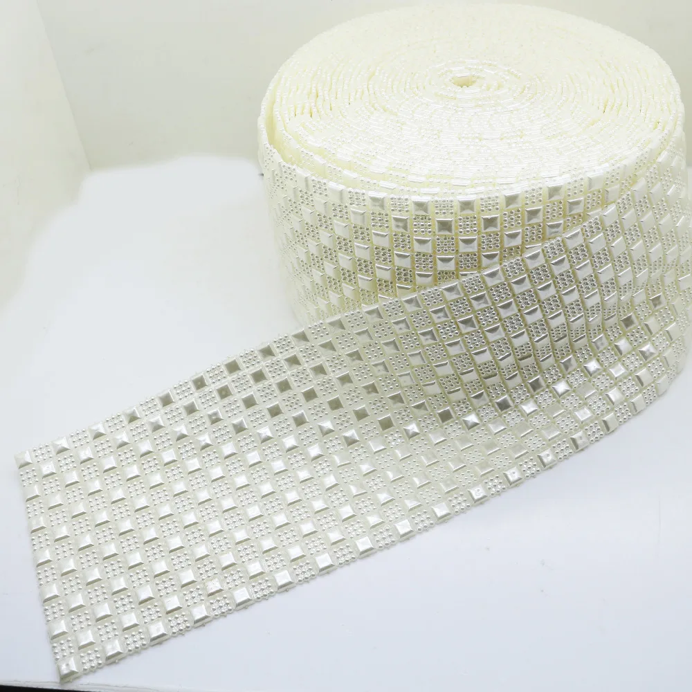50 см строк имитация жемчуга сетки ленты ремесло рулон ленты для Diy подарочная упаковка Свадебная вечеринка украшения платье украшения