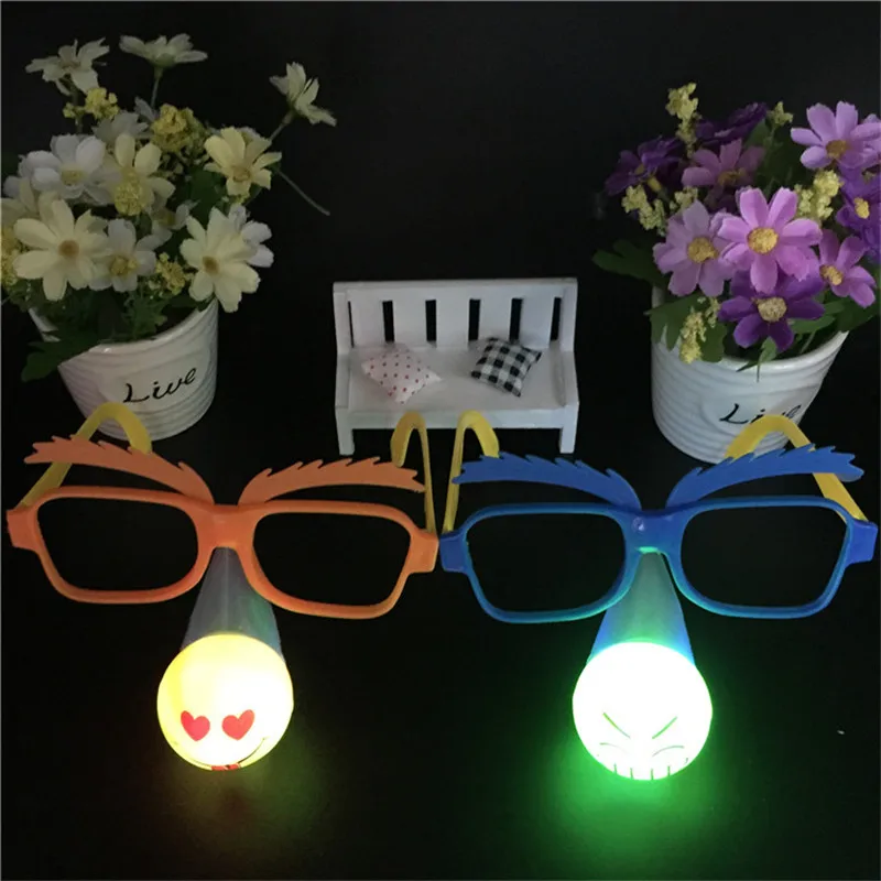 10 шт./лот детская мигающая светодиодная маска клоуна и очки комбинированные