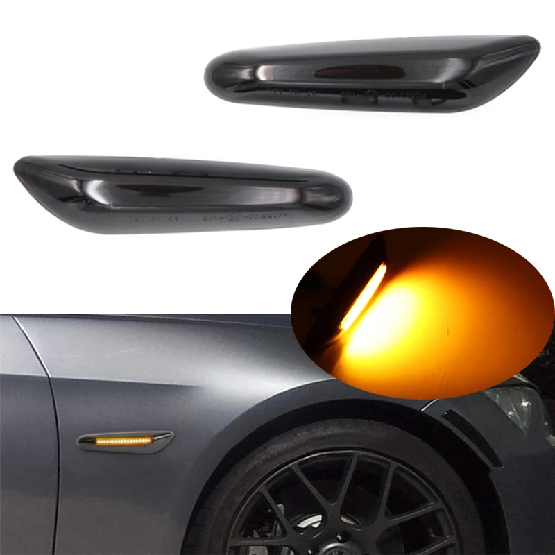 

Pair Smoked Amber LED Side Marker Light For BMW E87 E88 E92 E93 X1 E84 X3 E83 X5 E53 E46 E36 E90 E91 E60 E61 E81 E82