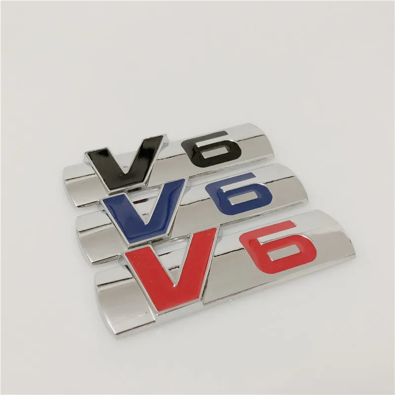 1x 3D металлический цинковый сплав логотип V6 фонарь двигателя знак заднего