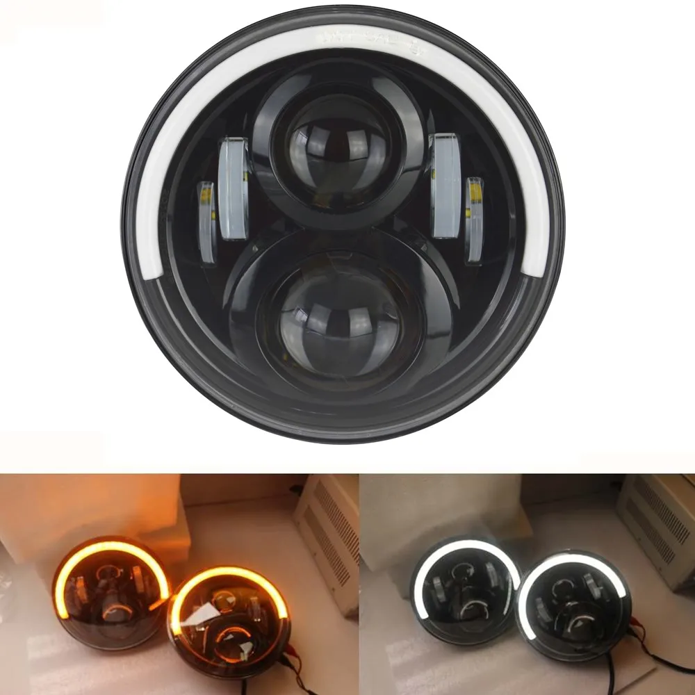 60W 7Inch 1 шт. Halo " светодиодный налобный фонарь 40 Вт 60 Вт 80 Вт 90 Вт для мотоциклов 7 дюймов круглый налобный фонарь для Jeep Wrangler JK TJ Hummer Trucks - Цвет: 60W 7Inch