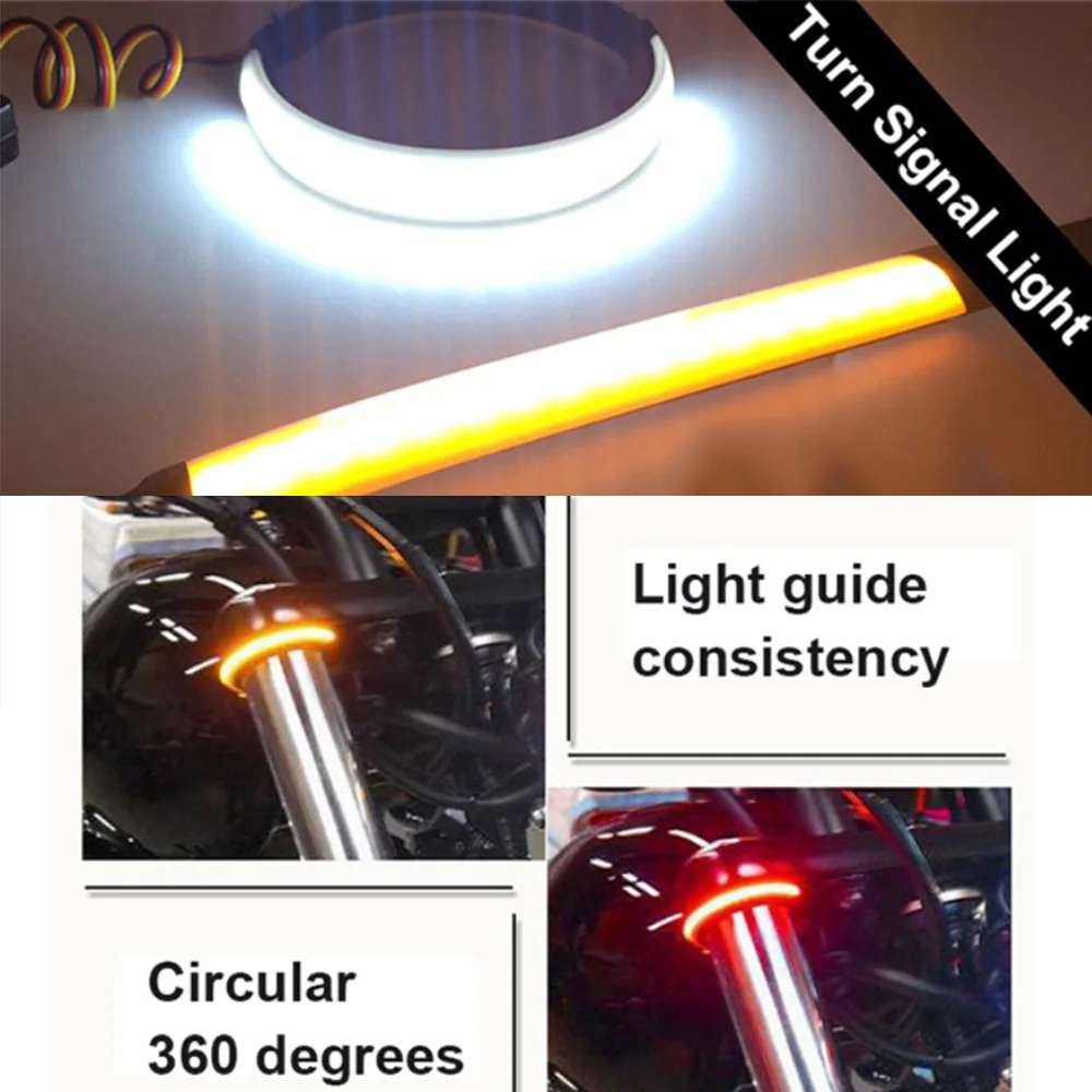 

Universal Motorcycle Flasher LED Rear Loop Buckle Flashing Ring Tail Light Turn Signals Universal vehicle