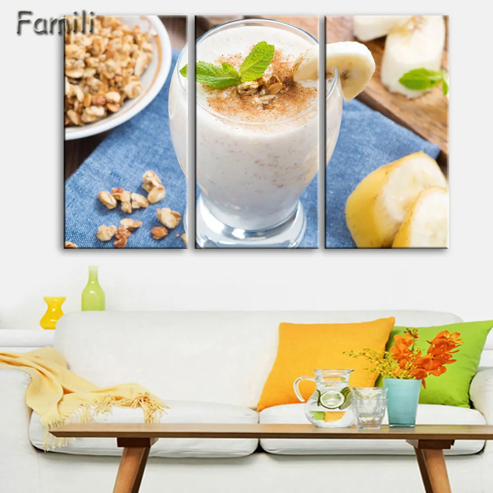 Настенная Картина на холсте фрукты 3 панели Прямая поставка печать домашний