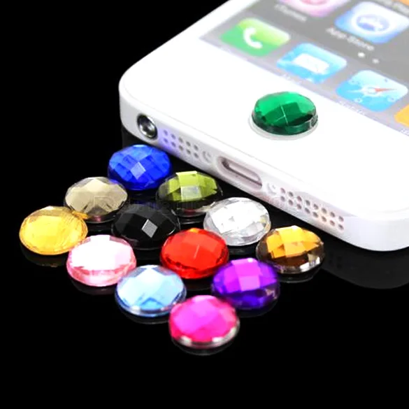 10 шт. Горный Хрусталь Bling Главная Кнопка Наклейки для Apple iPod iPhone 3GS 4 Г 4S 5 DY-fly |