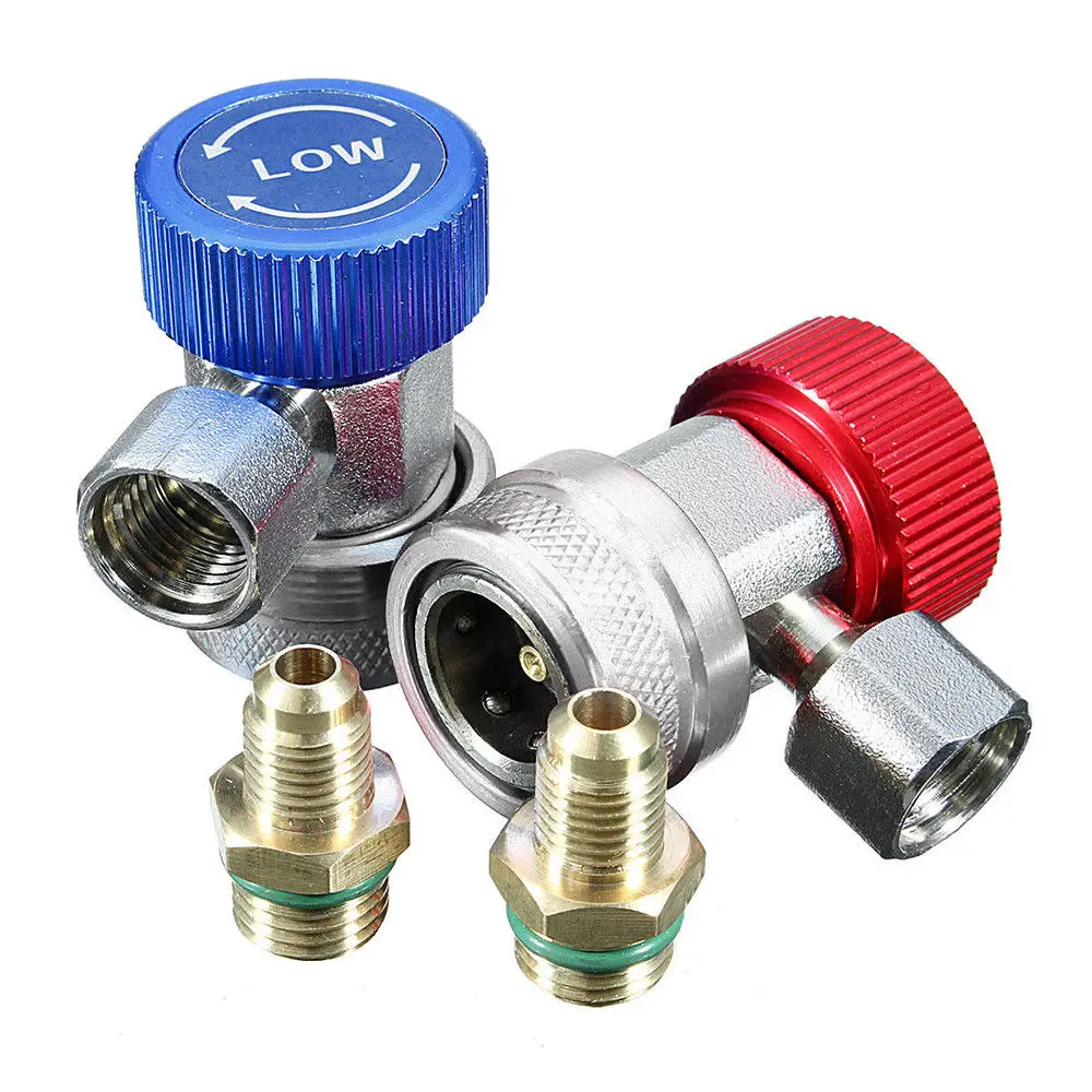 

1 Pair Auto Freon R134A AC Air Condition Adjustable Quick Coupler Refrigerant High Low Adapter Connector Manifold Gauge Set A20