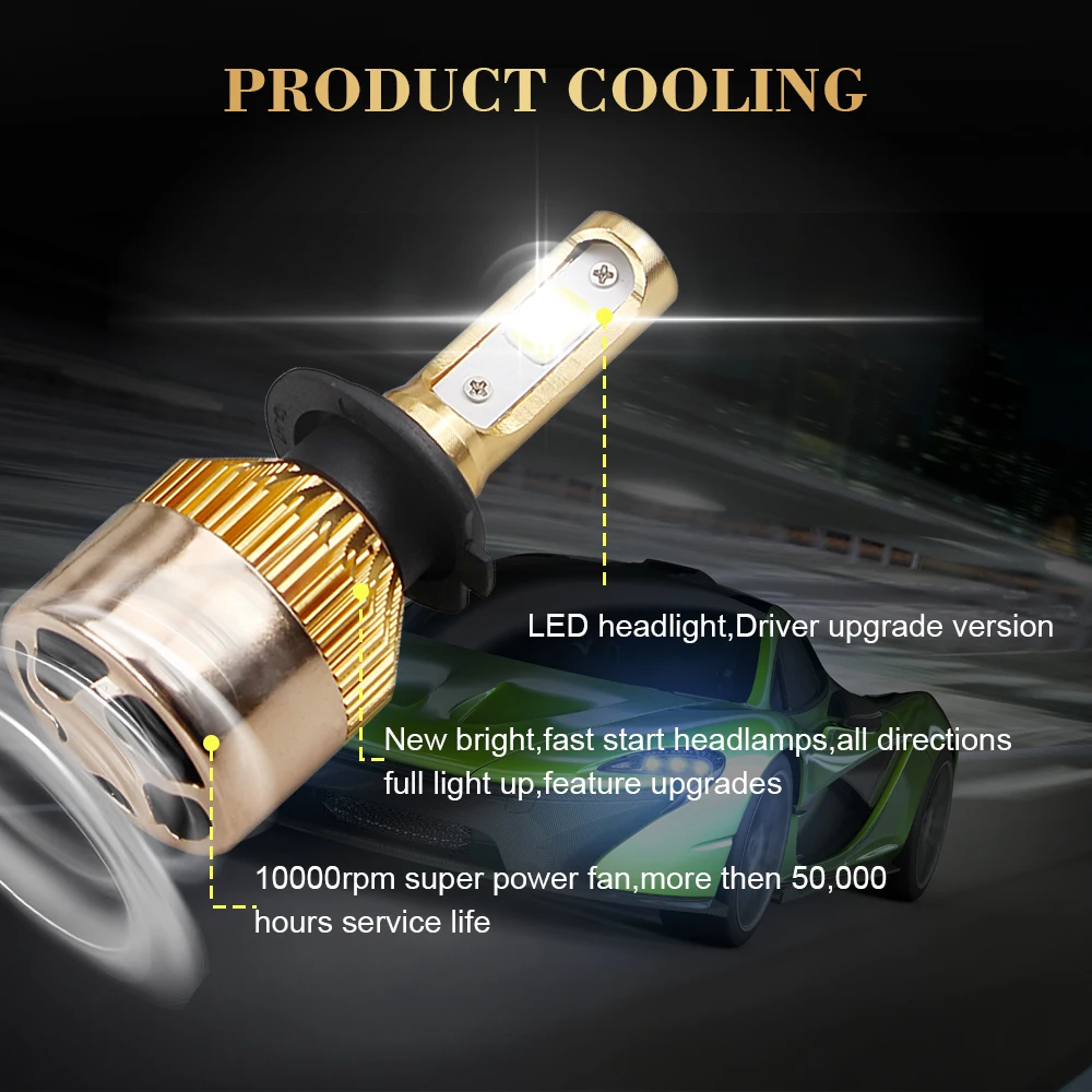 Светодиодные Автомобильные фары LVTUSI 2 шт. H4 H7 6000K H1 H3 H11 H27 880881881 H8 H9 противотуманные