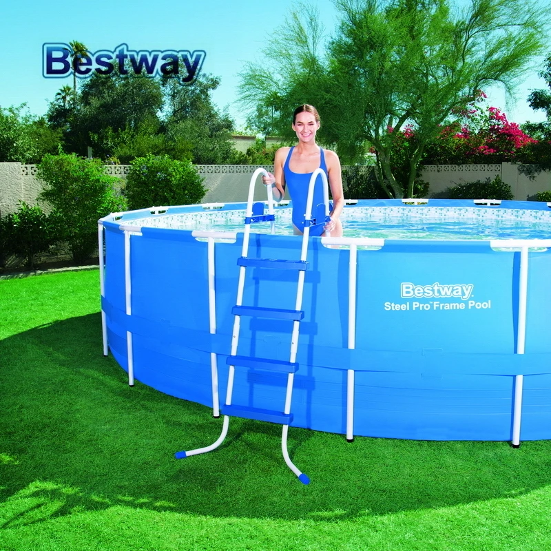 58336 Bestway 1,22 м безопасная лестница 4" специально разработанная лестница для надземного бассейна высота 122 см лестница для бассейна без бассейна