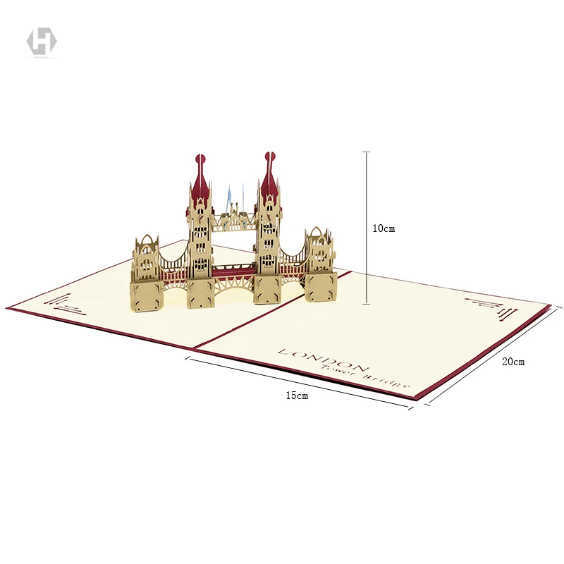 Лондонский мост ориентир здание 3D всплывающие поздравительные открытки