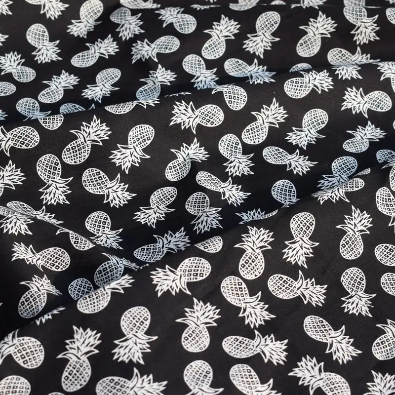 Ткань для рубашки tissus au metre 100% хлопок с ананасовым принтом ширина 145 см 2017|fabric for
