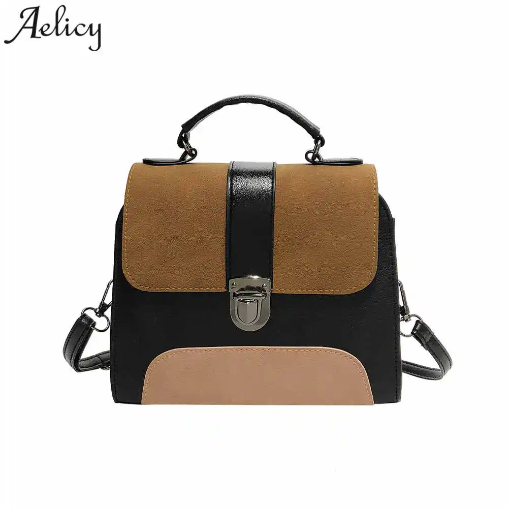 Aelicy роскошные сумки для девочек модная Лоскутная кожаная сумка с пряжкой кожаные