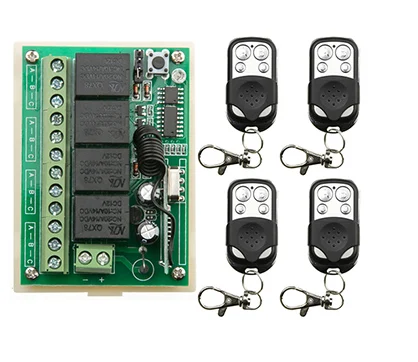 Беспроводной Радиоконтроллер teleswitch передатчик + приемник 12 В постоянного тока 4