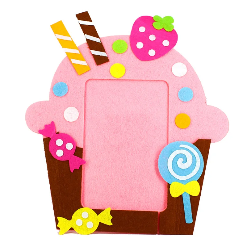 Ice cream DIY Нетканая фоторамка 3D фоторамка Детские нетканые наклейки ручной работы DIY игрушки материал посылка игрушки для рукоделия - Цвет: Ice cream