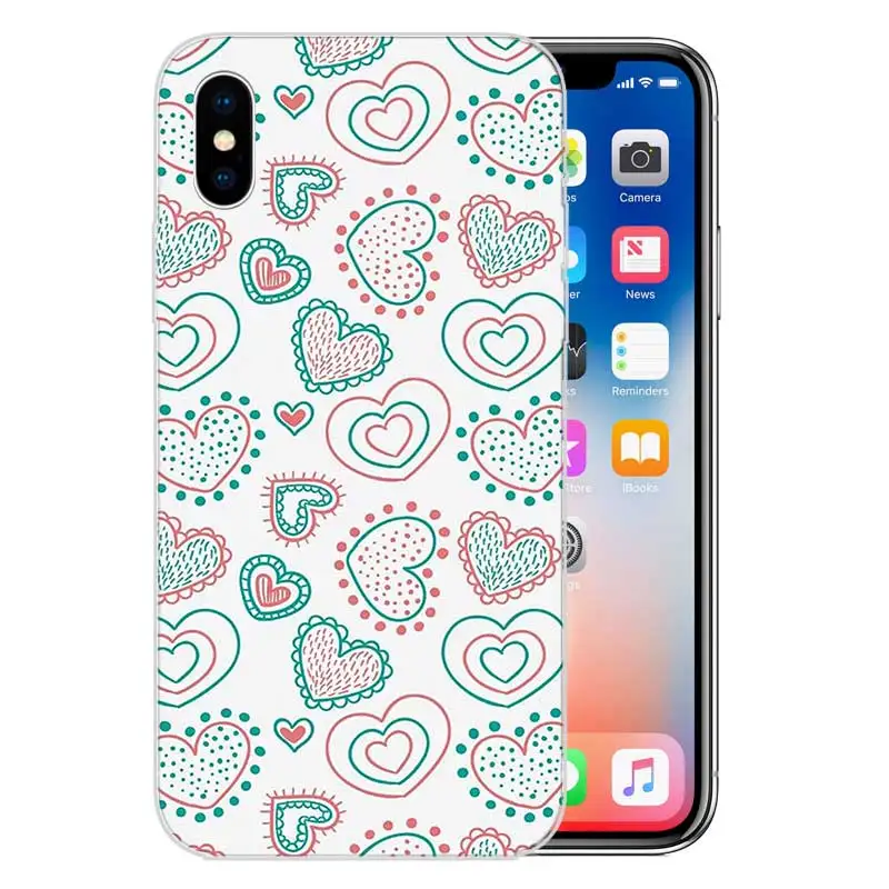 Fundas силиконовый чехол для телефона Apple iPhone 6 6S 7 8 Plus X 10 XS MAX XR 5 5S SE с сердцем цветок