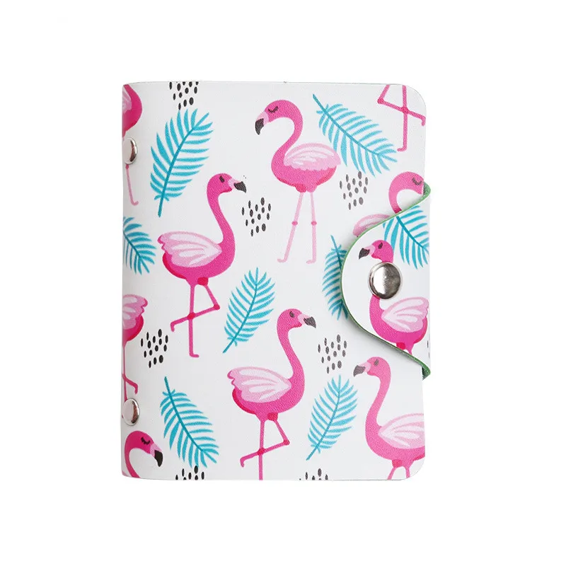 1 Pc Car Storage Mini Card Holder Women Organizer Flamingo Photo Postcard Birthday Gift Message Letter Credit Passport Bags | Автомобили и